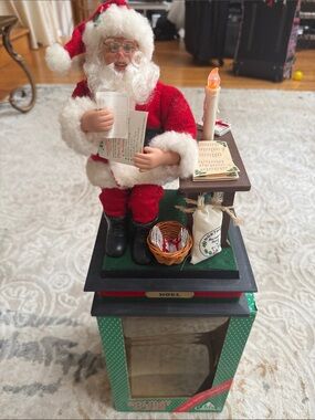 Red Santa Holiday Figurine with Candle and Accessories - Brand:
